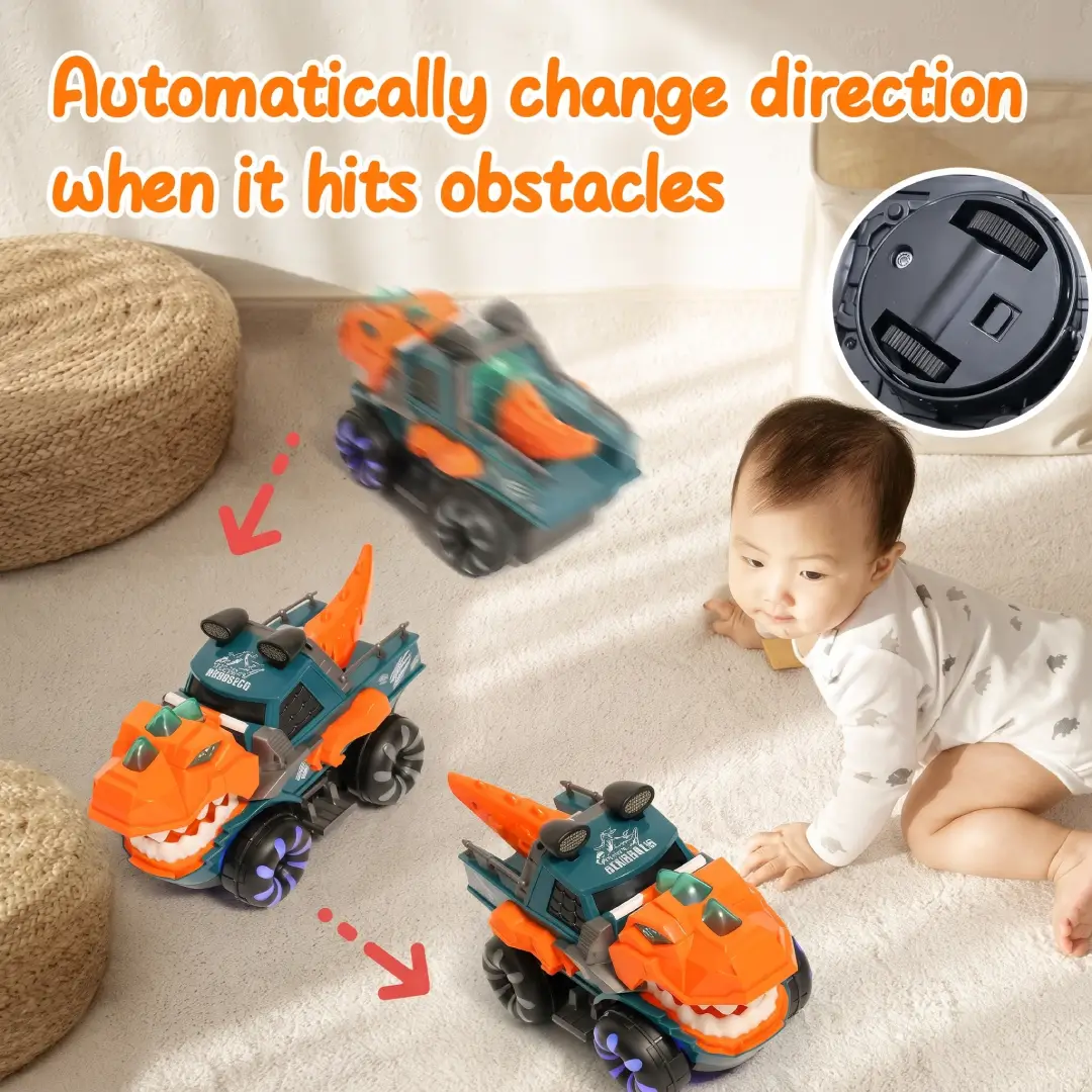 Monster Truck Dinosaur Car Toy with Flashing Lights, Music and Roaring Sounds for Kids Ages 3+ image 6