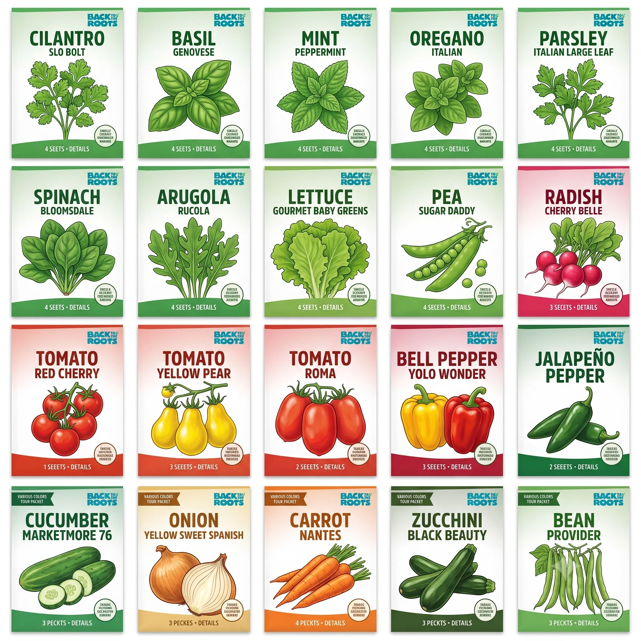Back to the Roots Organic Heirloom Seeds 30 Count Set image 2