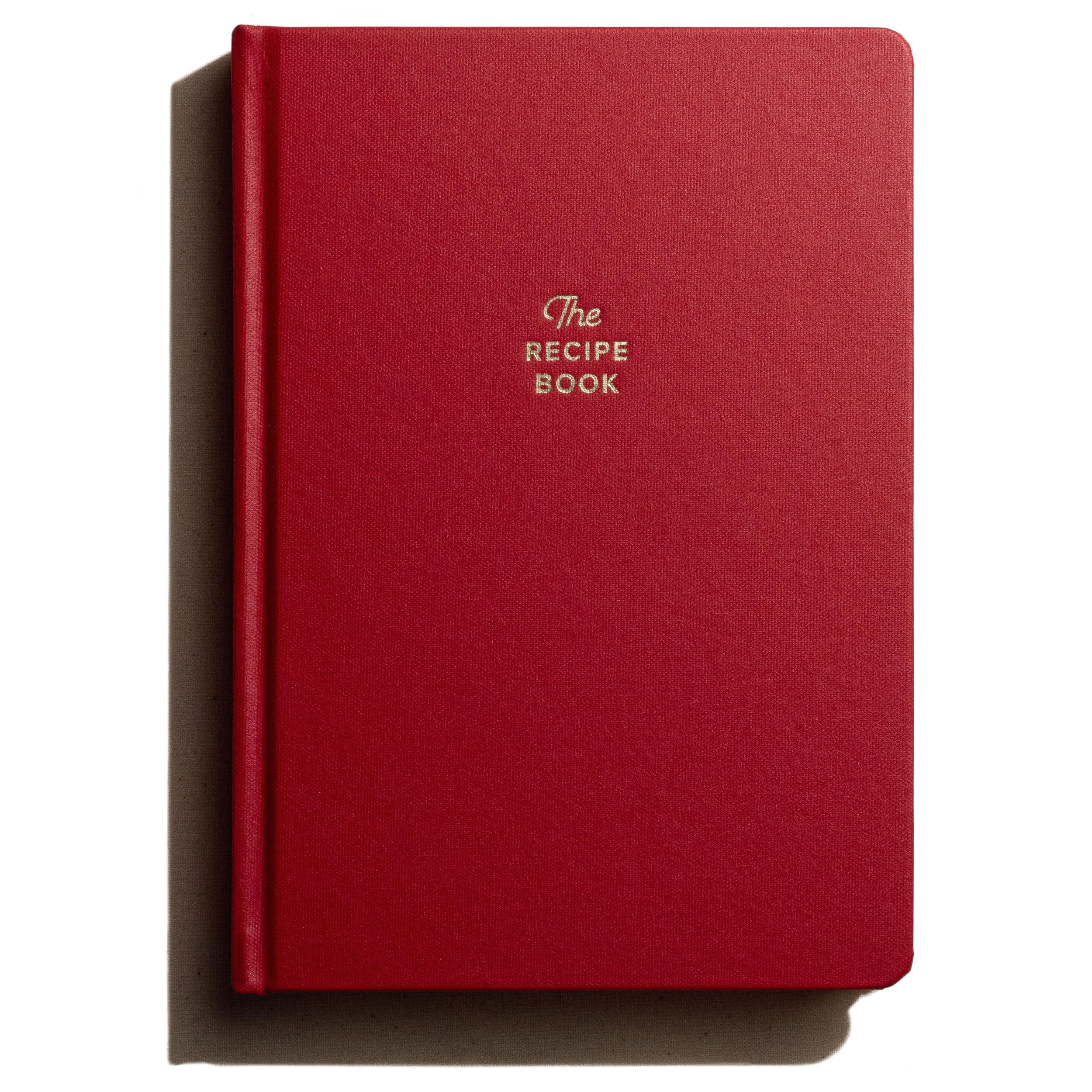 Kunitsa Co. Recipe Notebook - Keepsake Gift, Hardcover Blank Recipe Book to Write In Your Own Recipes with Journaling Prompts About the Chef, 100 Recipes, Red