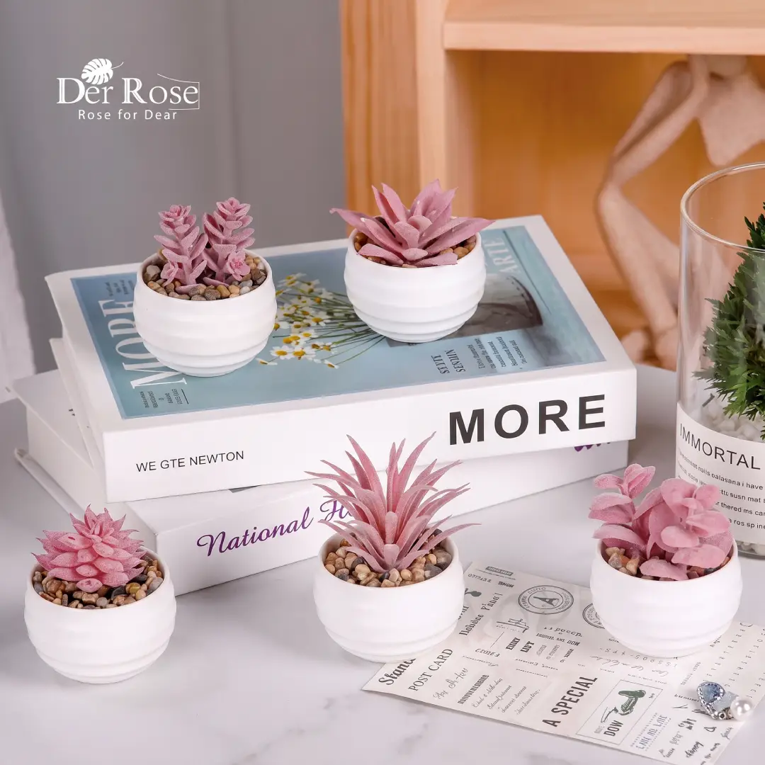 Der Rose Set of 6 Artificial Succulent Plants image 2