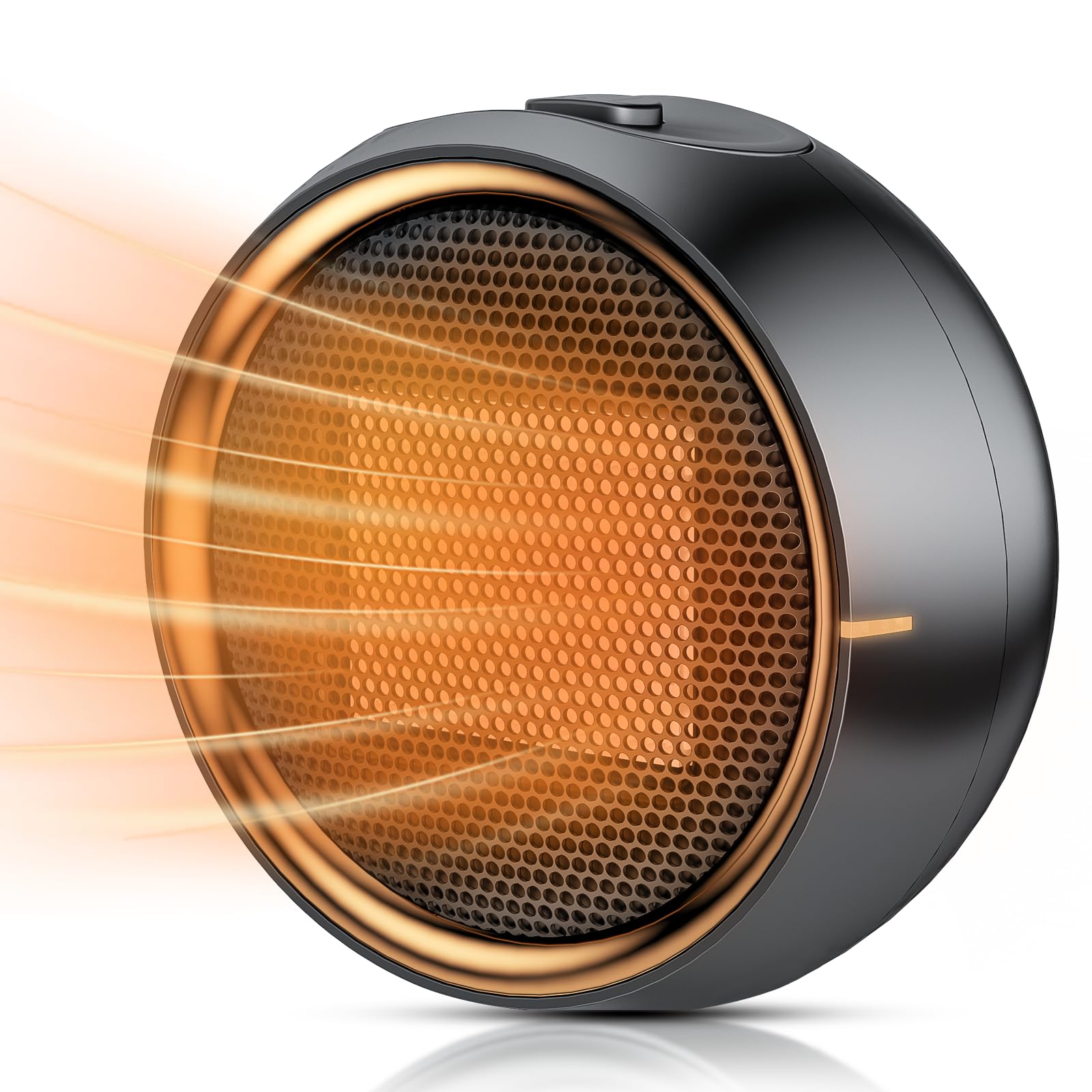 ASNUG Space Heater, Portable Electric 500W PTC Ceramic Heaters for Indoor Use, Efficient Fast Heating, Tip-Over & Overheat Protection, Quiet Small Mini Desk Heater for Bathroom Home Office Bedroom