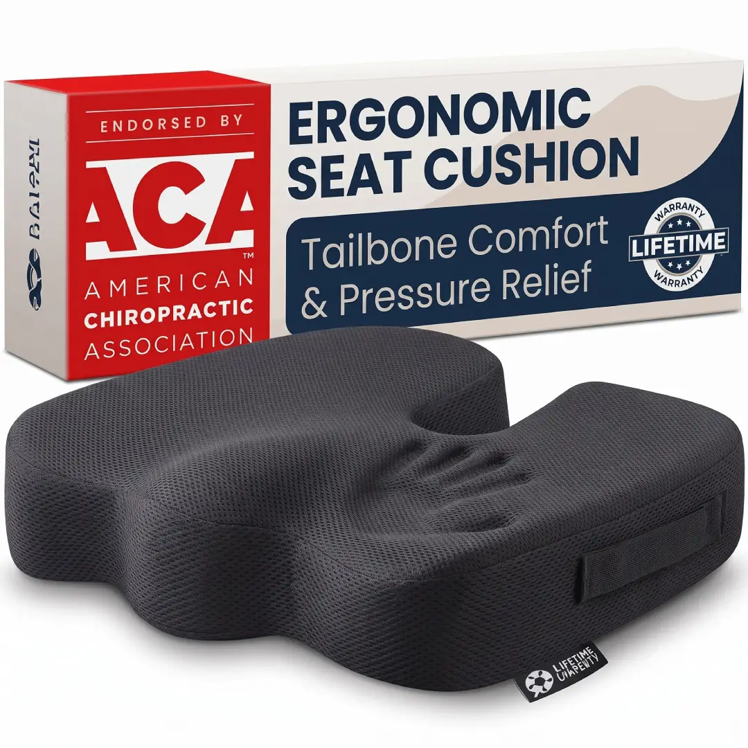 5 STARS UNITED Memory Foam Seat Cushion for Tailbone Support image 1