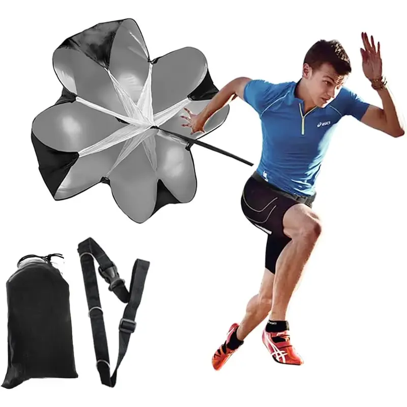 Bfsmile Running Speed Training 56" Parachute with Adjustable Strap, Free Carry Bag. Speed Chute Resistance Running Parachute for Kids Youth and Adults
