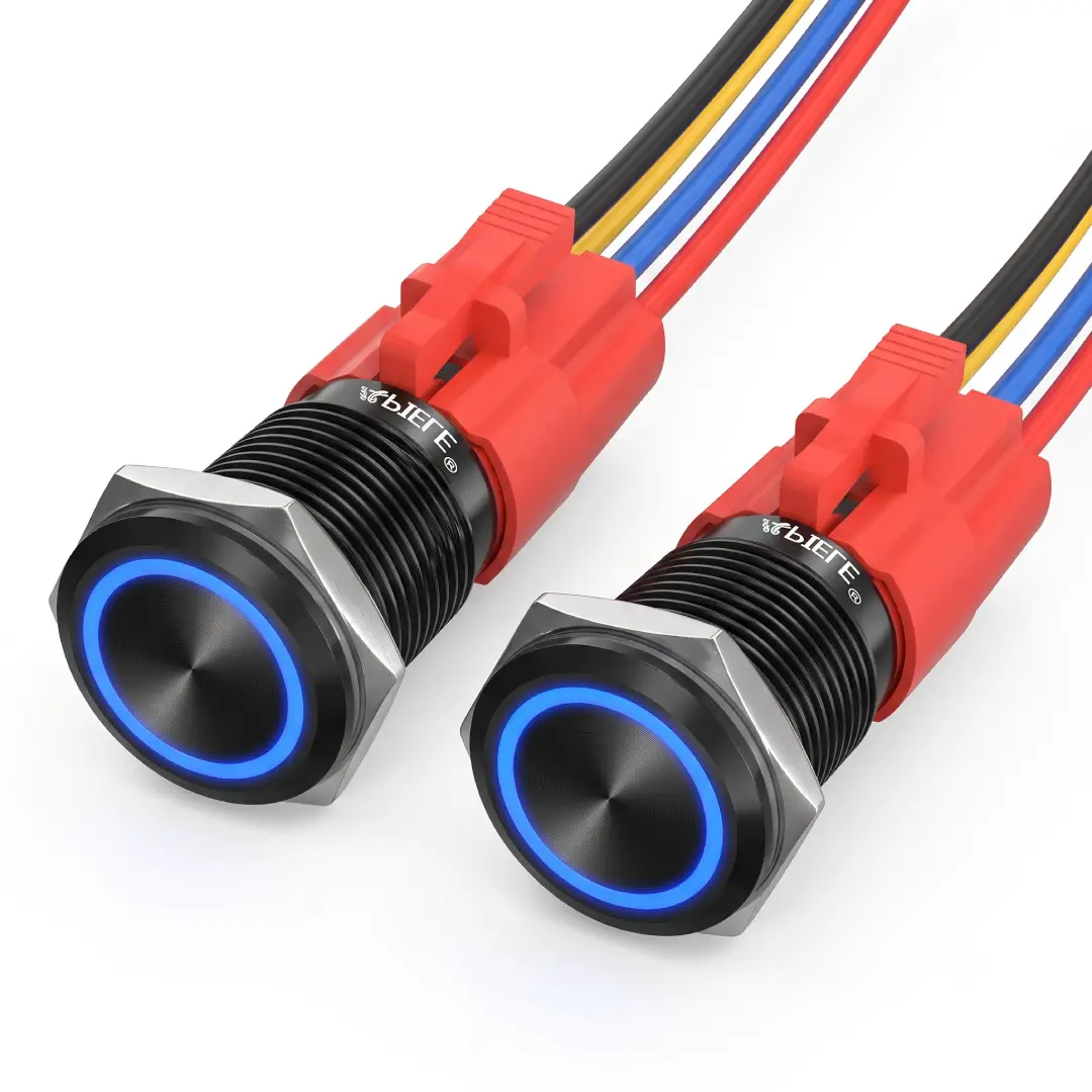 16mm Latching 12V Push Button Switch Waterproof LED On Off image 5