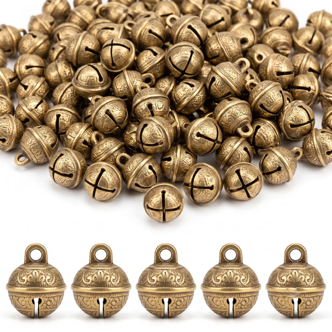 Mini Metal Bells Vintage Craft Charms for DIY Decoration image 1