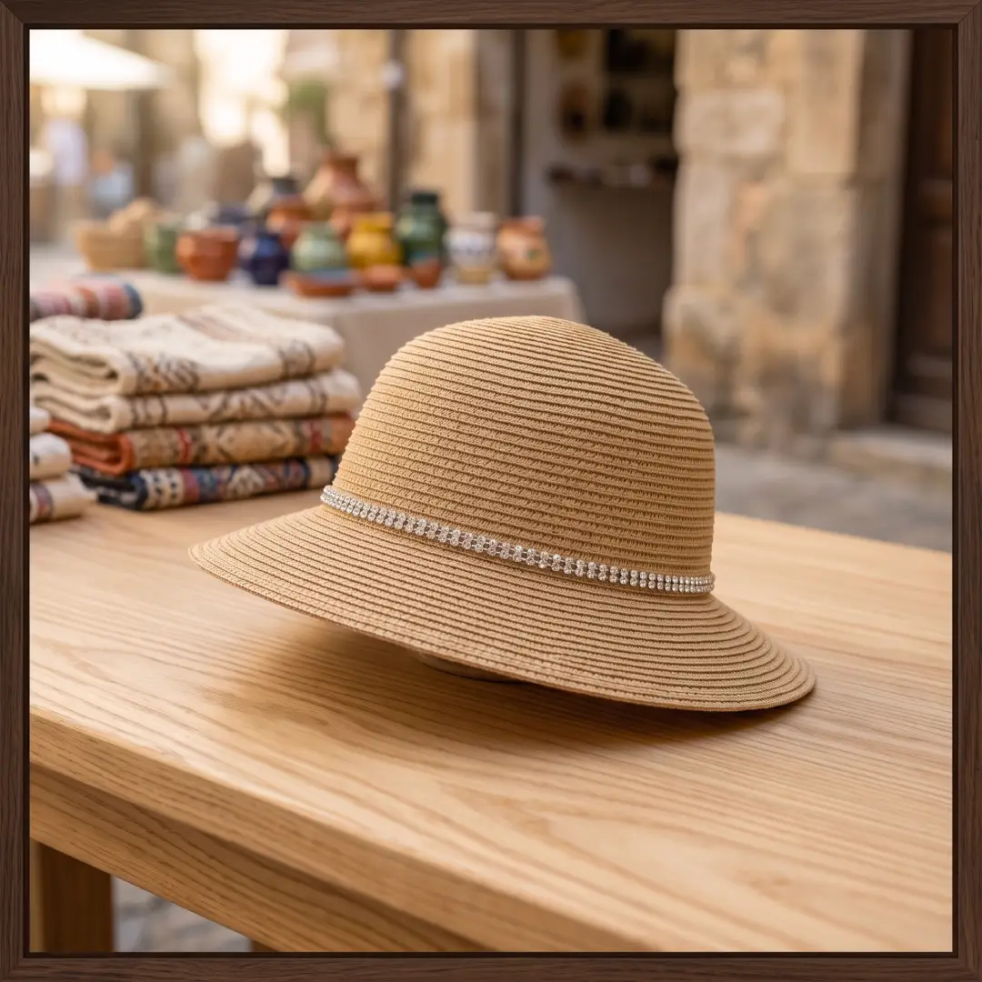 Women's UPF 50 Wide Brim Straw Sun Hat image 5