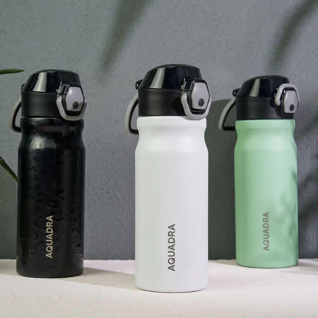 BJPKPK 18 oz Insulated Water Bottle with Straw Lid and Flex Handle image 1