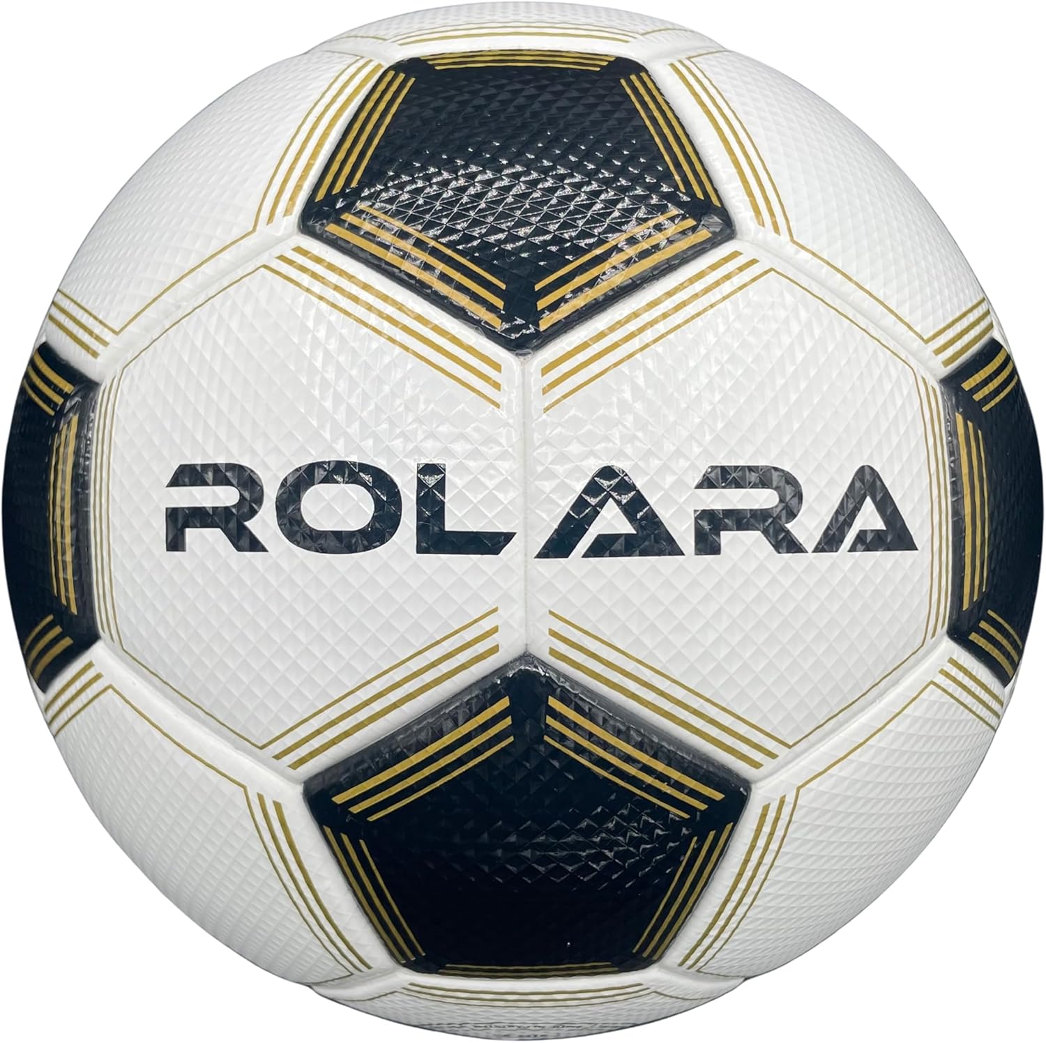 Gold Series Soccer Ball Size 5 - NFHS Approved Thermal Bonded Korean PU Leather Professional Match Balls - Water Resistant with Hybrid Bladder for Superior Air Retention - Official Size