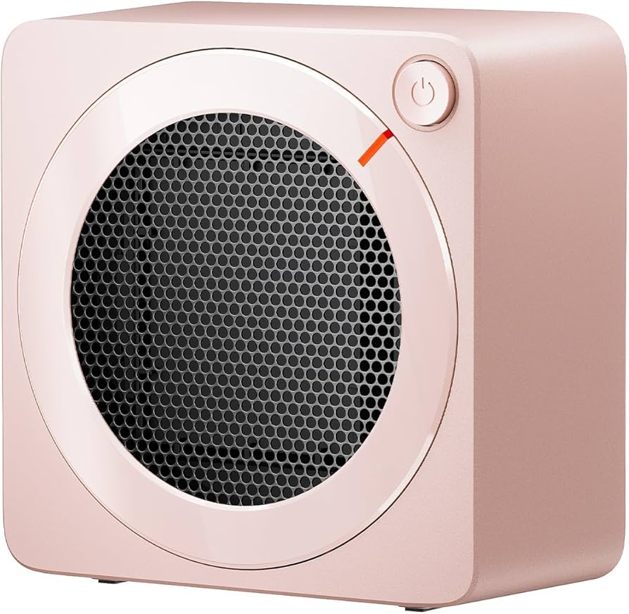 Gaiatop Mini Space Heater, Lightweight PTC Ceramic Fast Heating 500W Energy Efficient for Indoor Use, Overheating & 45° Tip-Over Protection, Portable Desk Electric Heaters for Office Home Pink
