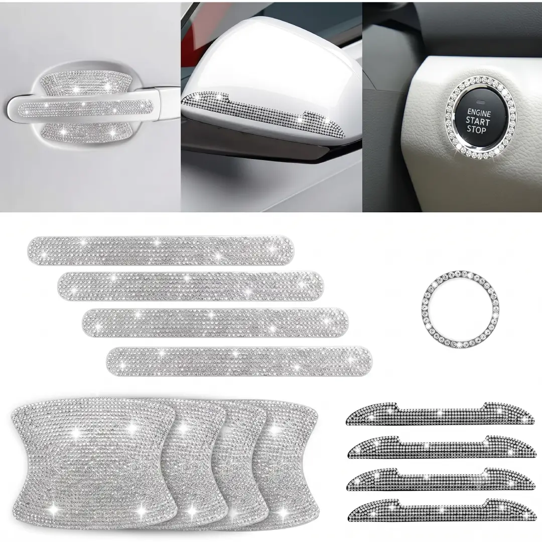 Bling Car Door Handle Protector Anti-Scratch Rhinestone Stickers image 5