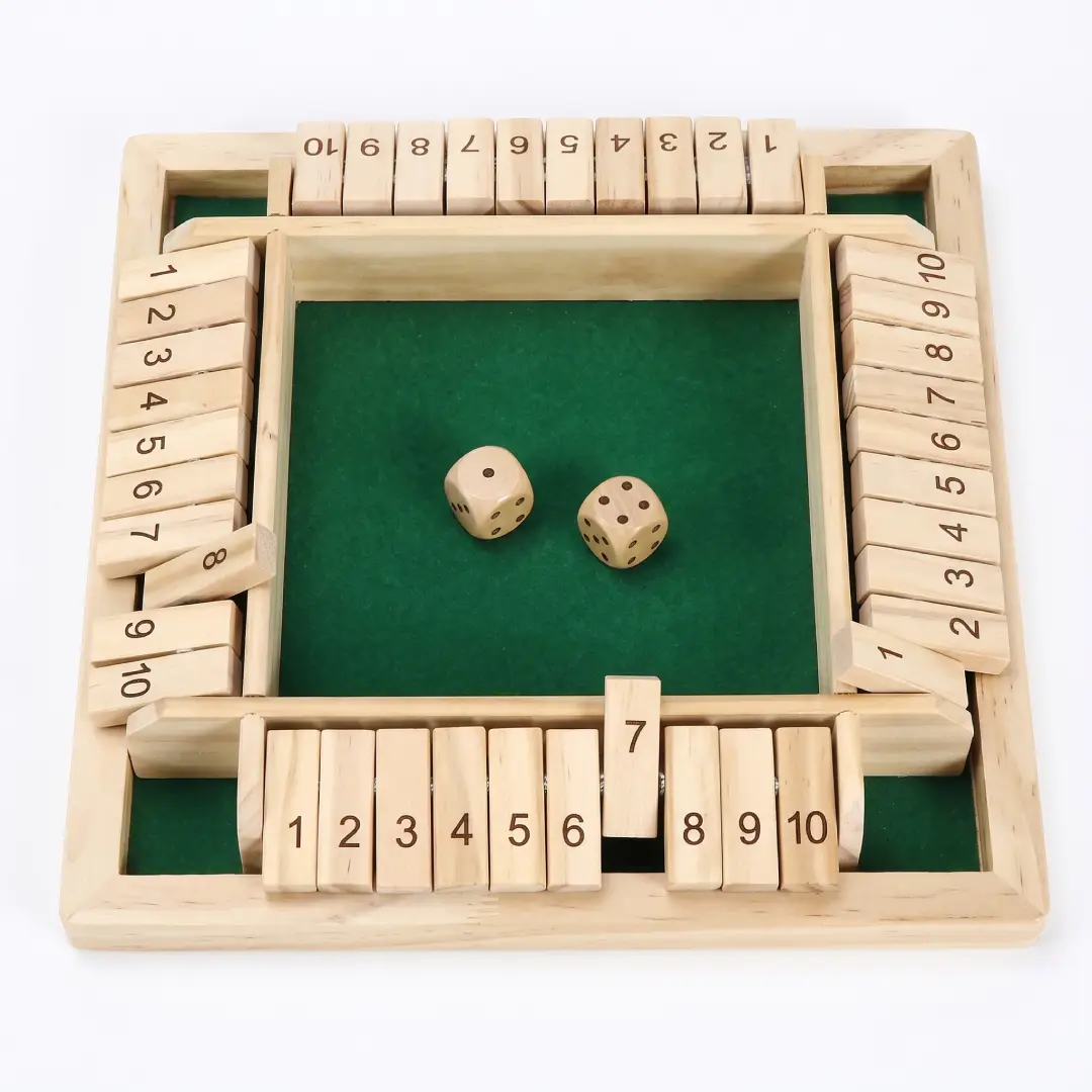 Shut The Box Dice Game Wooden Board Math Game for 2-4 Players image 5