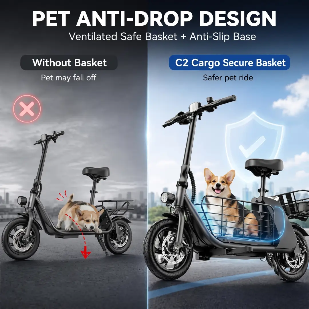 650W Electric Scooter with Seat Spacious Deck and Dual Brakes image 2