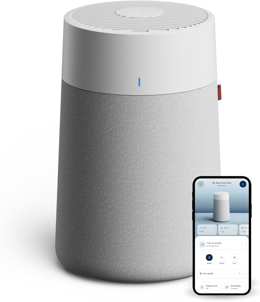 BLUEAIR Blue Pure 311i Max Smart Air Purifier for Medium Rooms up to 1,800 Sq Ft HEPASilent Air Cleaner for Pets Allergies Smoke & Dust WiFi Air Purifier with Auto Mode Quiet Air Purifier for Bedroom