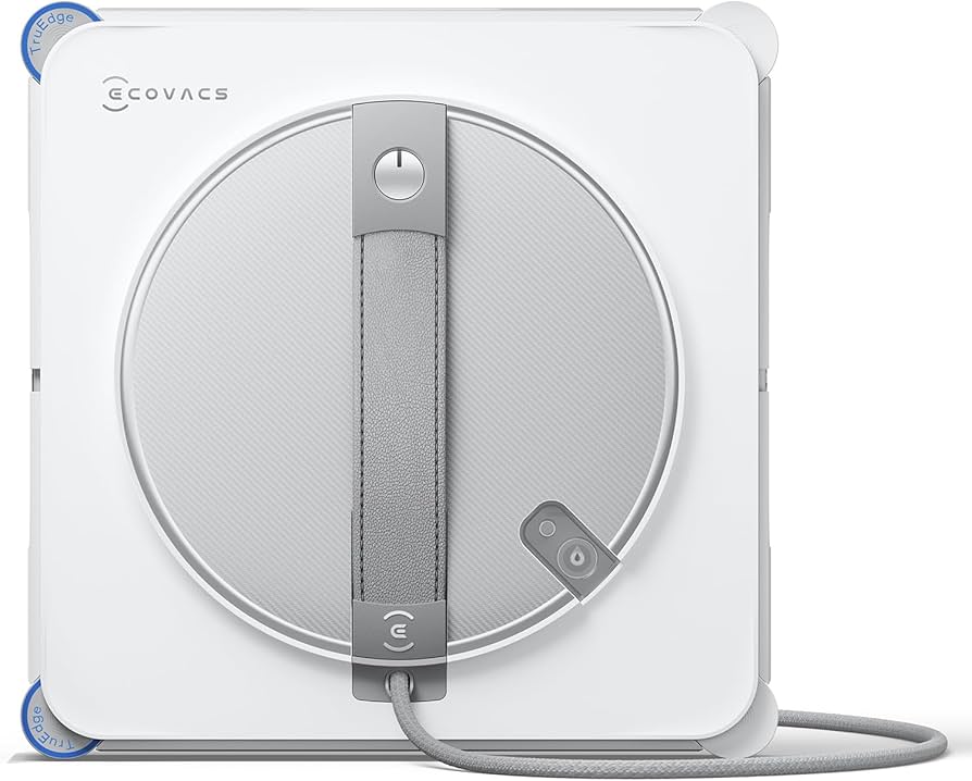 ECOVACS WINBOT W2S Window Cleaning Robot, Intelligent Edge-to-Edge Cleaning with TruEdge Scrubbers, 3 Water Nozzles, 10-Level Safety System, Win-SLAM 4.0 Route Planning, Even Climbing System
