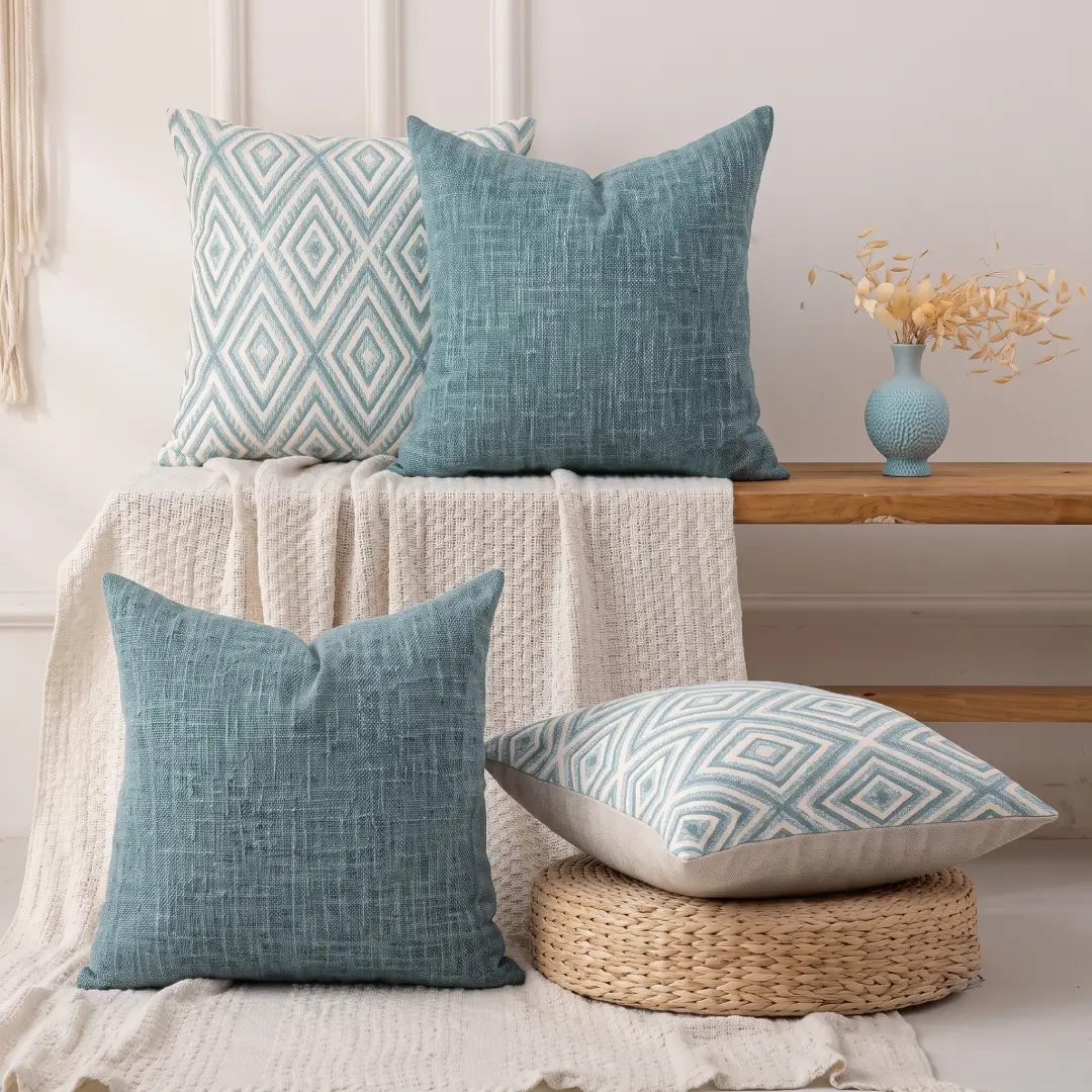 Set of 4 Decorative Throw Pillow Covers 18x18 image 1