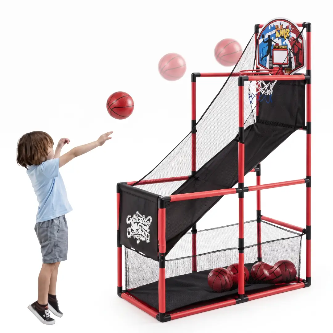 Kids Arcade Basketball Game Set – Indoor & Outdoor Hoop with 4 Balls & Pump image 7