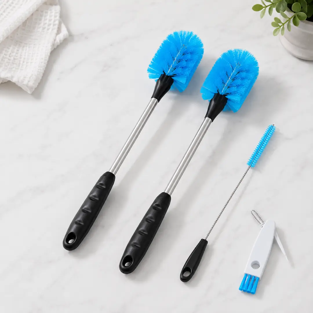 3-in-1 Long Handle Bottle Brush with Straw and Lid Cleaner