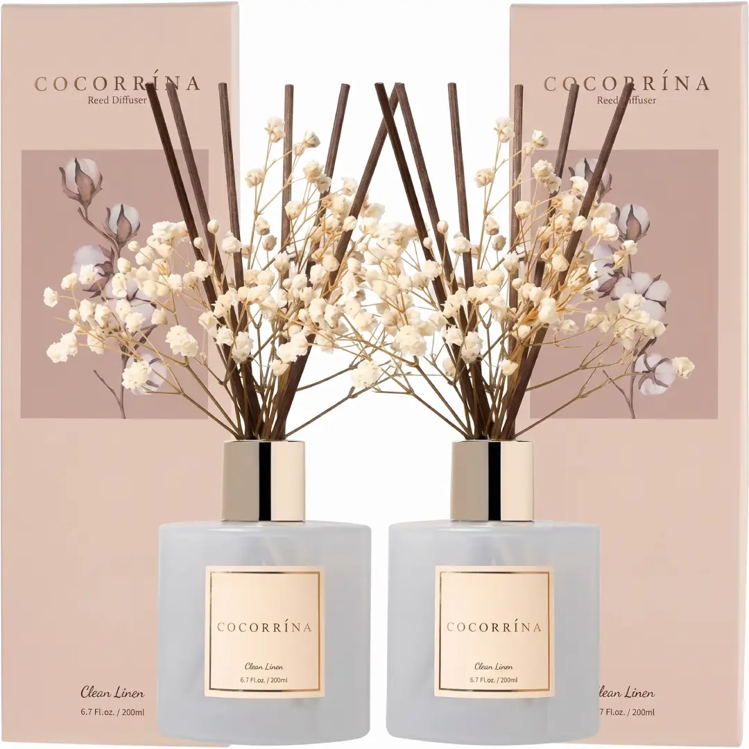 Cocorrina Clean Linen Reed Diffuser Set 6.7 oz image 2