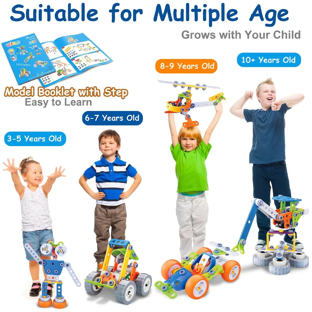 10-in-1 STEM Building Toys for Kids Ages 4–8+ – Educational Construction & Learning Activity Set for Boys & Girls image 2