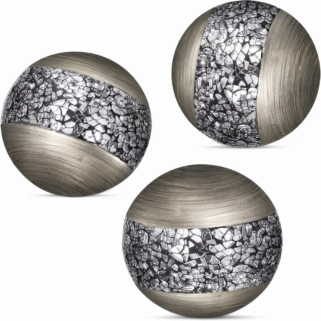 Creative Scents Schonwerk Silver Decorative Balls Set of 3 image 1