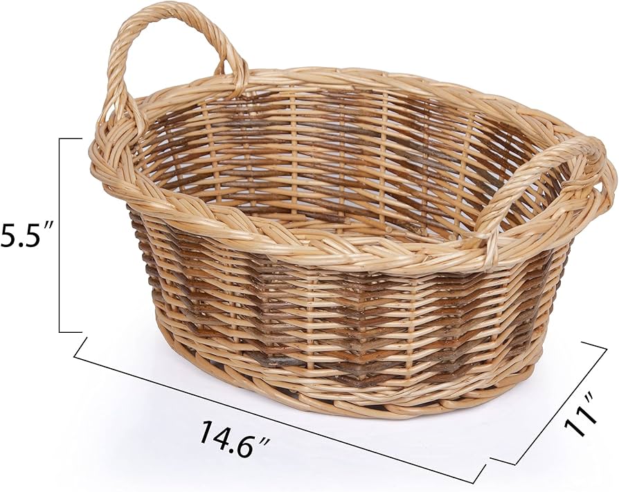 Rurality Medium Baskets for Gifts Empty to Fill Chocolate Nuts for Women, Holiday,Easter,Mother's Day,Birthday,Present basket with Handle for Bread,Fruits