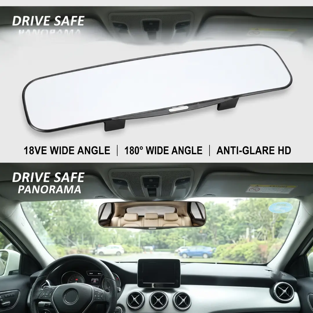 12 Inch Panoramic Rear View Mirror Clip-On for Cars image 4