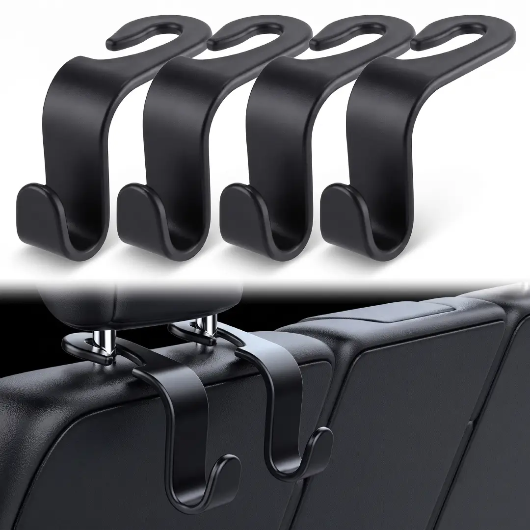 Car Seat Headrest Hooks 4 Pack Universal Hanger Storage Organizer image 5