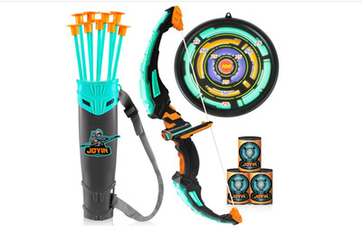 JOYIN Kids Bow and Arrow Set, LED Light Up Archery Toy Set with 9 Suction Cup Arrows, Target & Arrow Case, Indoor and Outdoor Hunting Play Gift Toys for Kids, Boys & Girls Ages 6-12