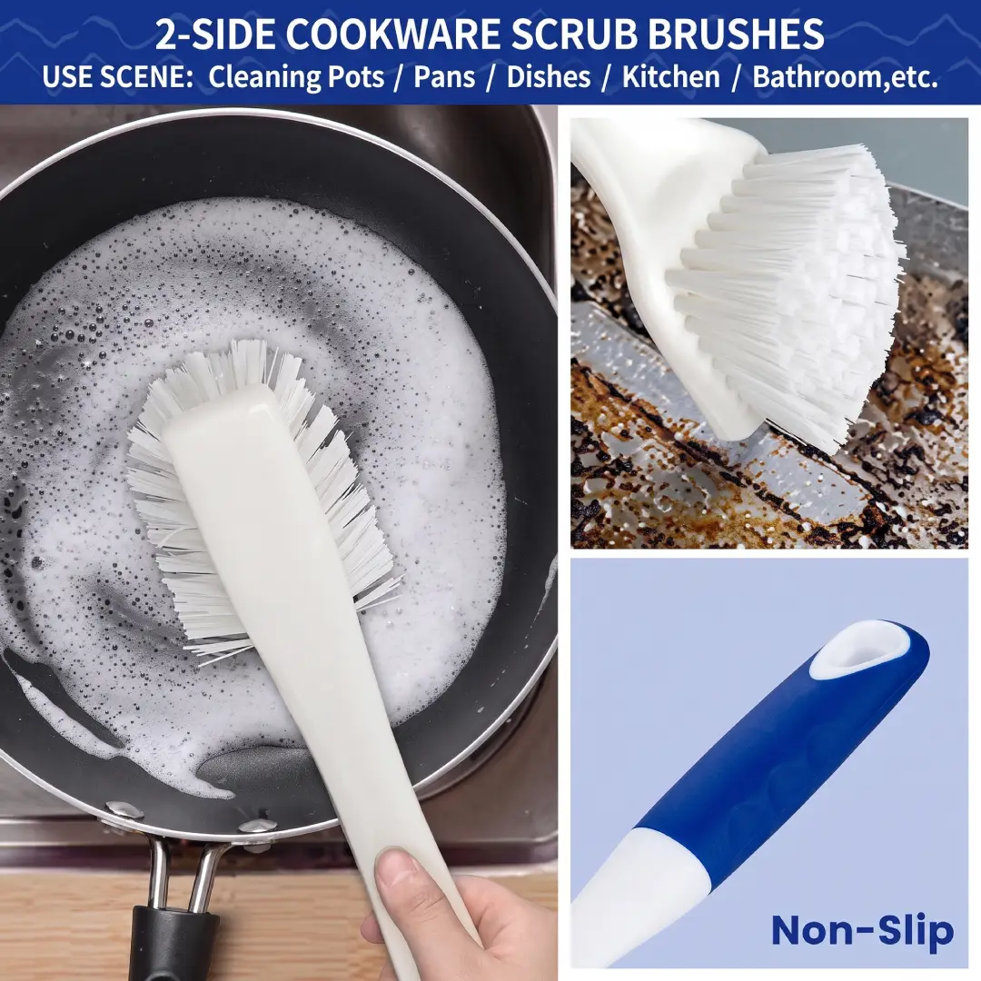 CELOX Kitchen Scrub Brush Set with Ergonomic Handle image 6
