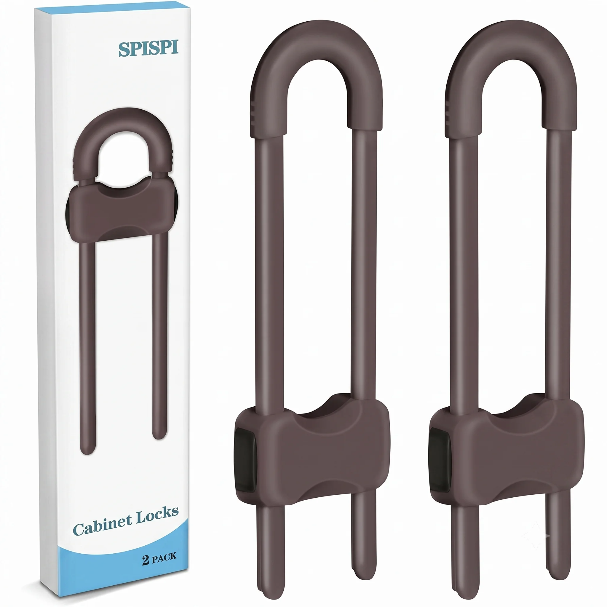 U-Shaped Baby Cabinet Locks Child Safety Latches 2 Pack image 1