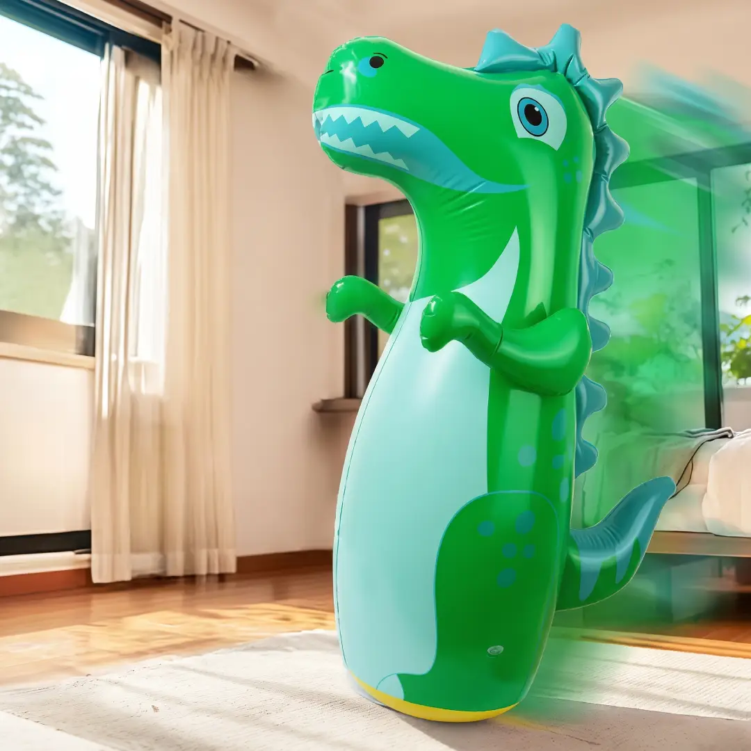 Inflatable Dinosaur, Tiger & Dolphin Punching Bag – Standing Tumbler Boxing Toy for Kids & Adults image 8