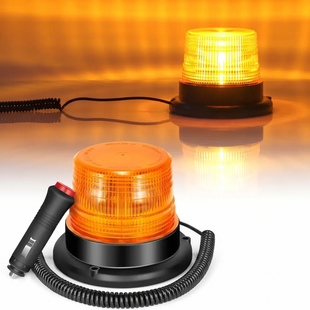 Magnetic Amber LED Strobe Warning Light for Vehicles image 1