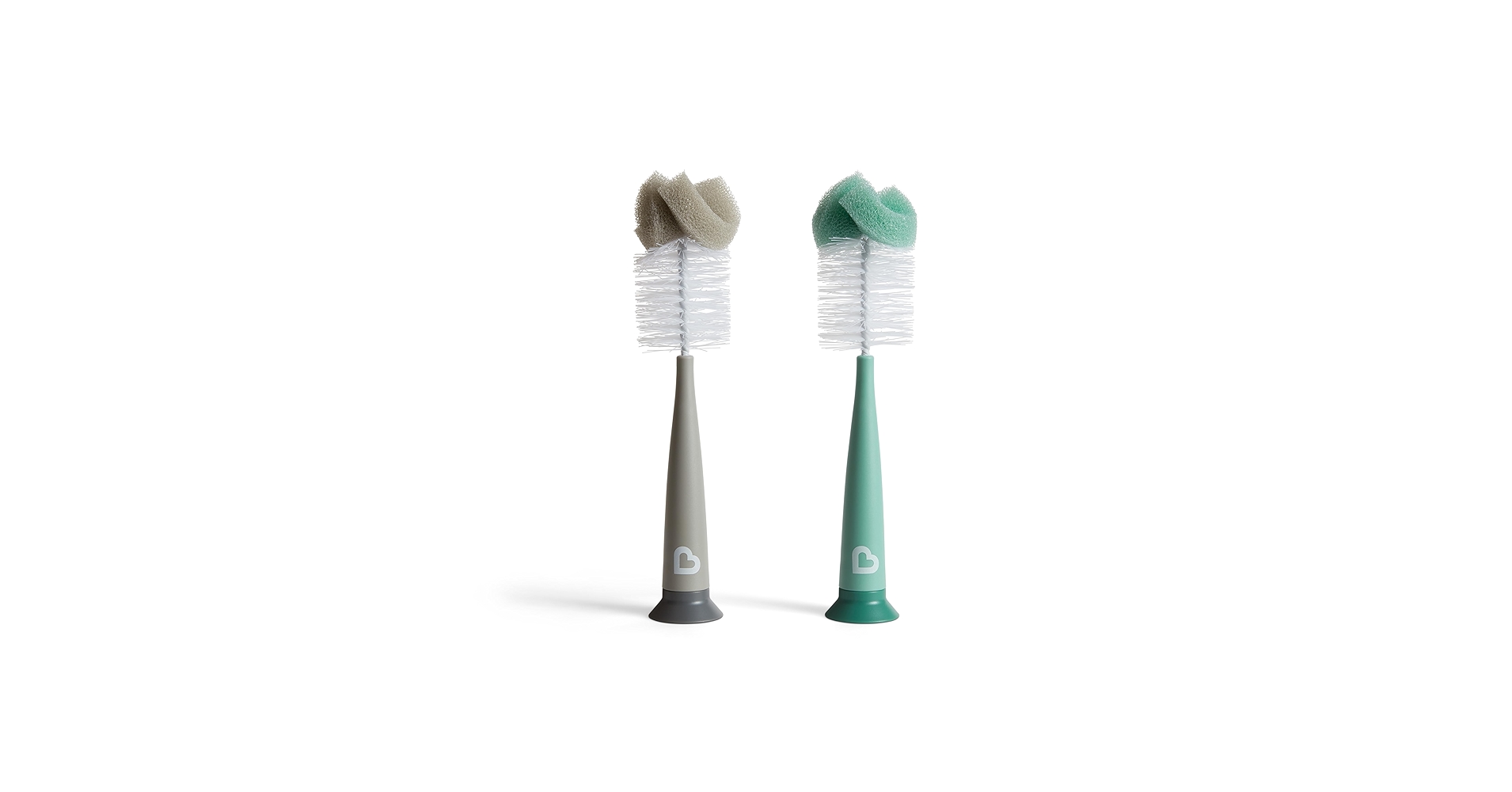 Munchkin Sponge Bottle Brush, Grey/Sage, 2 Count (Pack of 1)