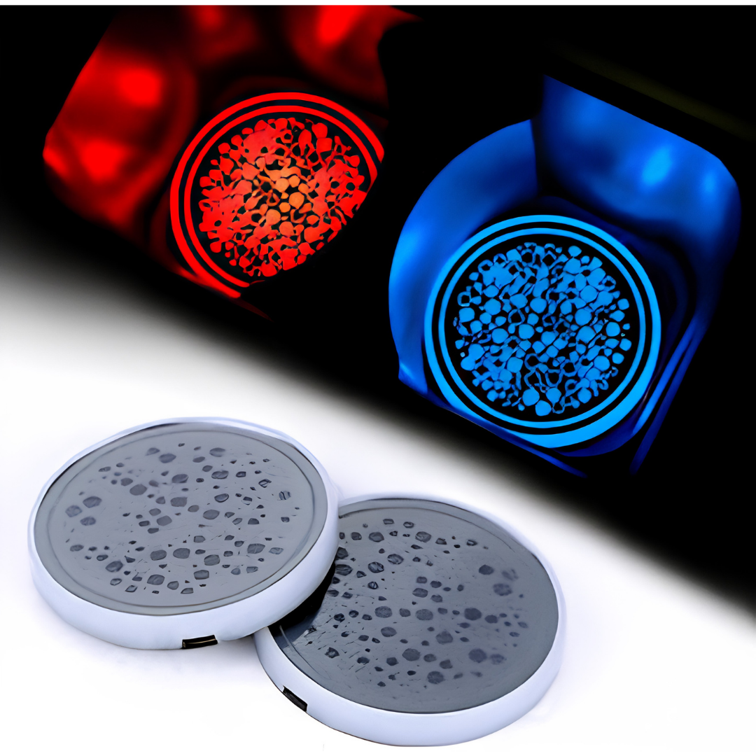 2 Pack LED Car Cup Holder Lights with 7 Color Changing
