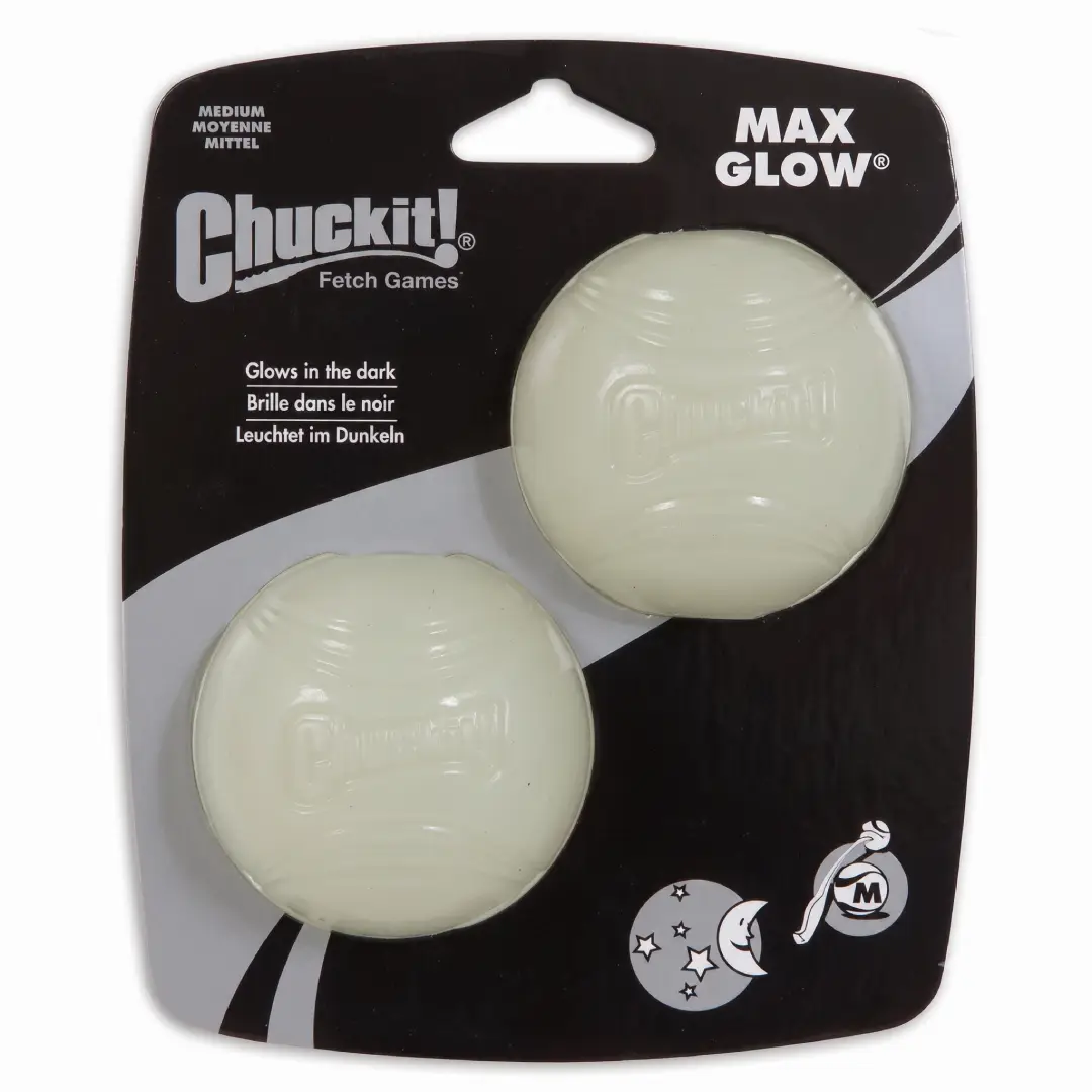 Chuckit Max Glow Dog Balls Medium 2 Pack image 2