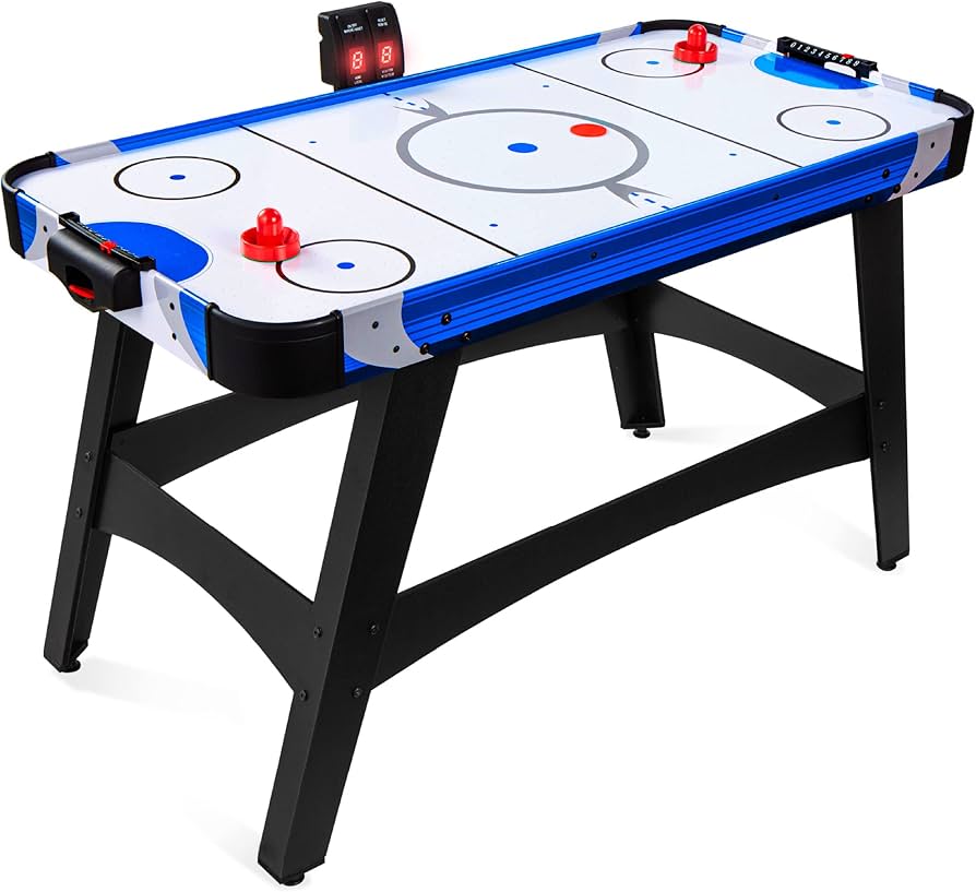 Best Choice Products 58in Mid-Size Arcade Style Air Hockey Table for Game Room, Home, Office w/ 2 Pucks, 2 Pushers, Digital LED Score Board, Powerful 12V Motor, Carrying Bag