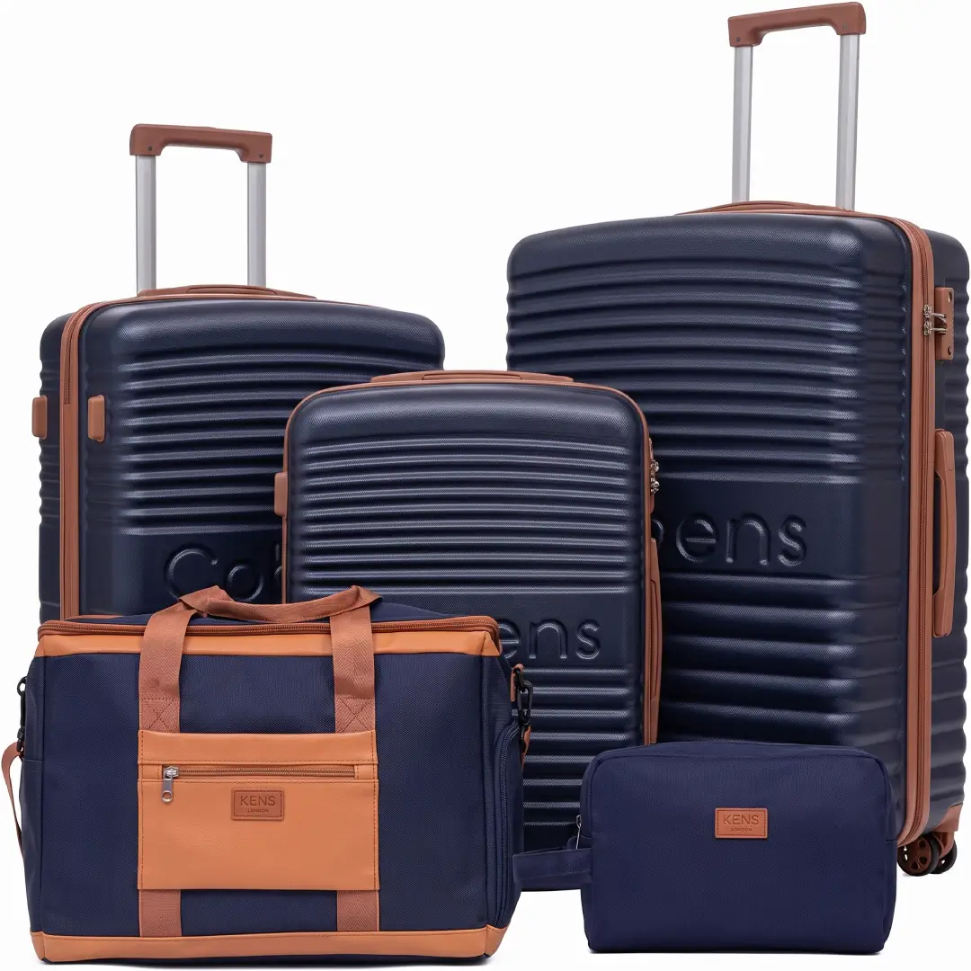5 Piece Hardshell Luggage Set with Spinner Wheels and TSA Lock