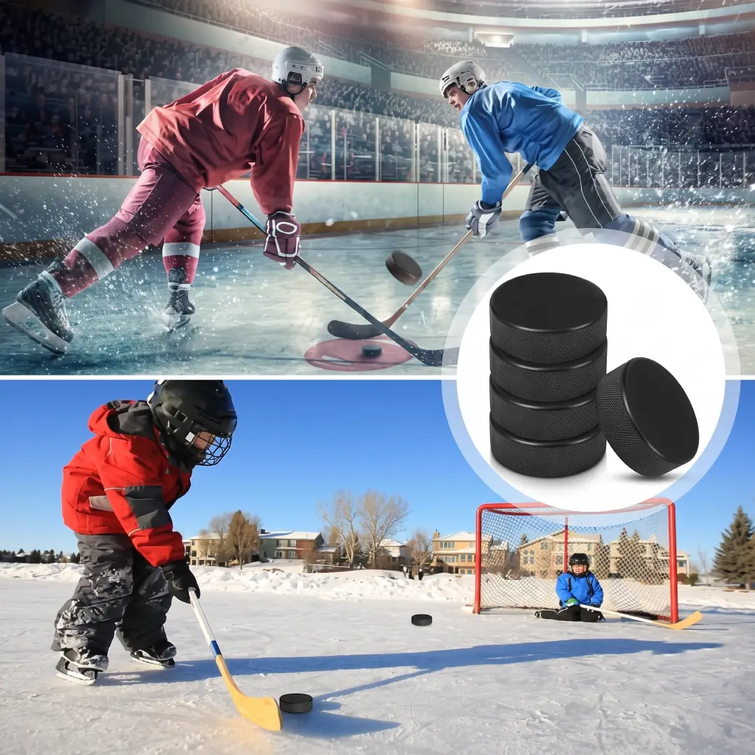 18 Pack Official Regulation Ice Hockey Pucks with Mesh Bag image 3