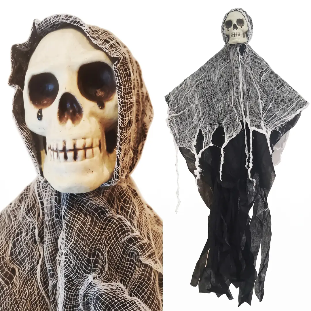 Horror Skull Pendant Halloween Decoration, Variable Shape Skull Prop for Haunted House & Party image 1