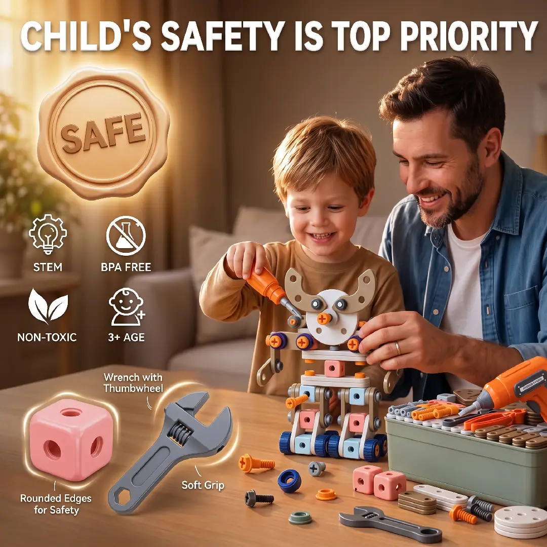 211-Piece Kids Tool Set STEM Building Toys for Ages 3–8 image 3