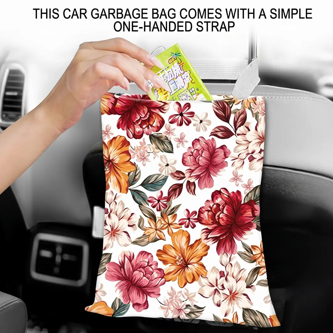 Cute Hanging Car Trash Can and Organizer Bag image 5