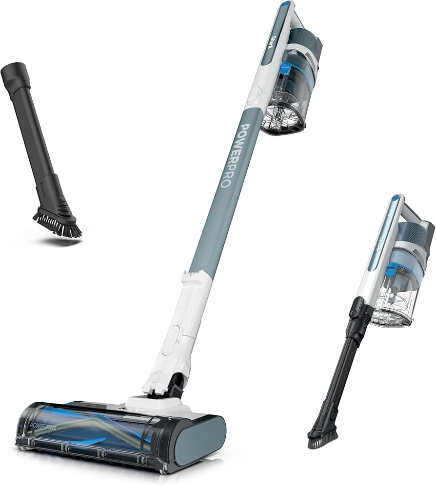 Shark PowerPro Plus Cordless Stick Vacuum, Lightweight, Rechargeable, FloorDetect Technology, HEPA Filter, Up to 50-Minute Runtime, Powerful Pet Hair Pickup, Carpets & Hard Floors, Pure Water, IZ377H