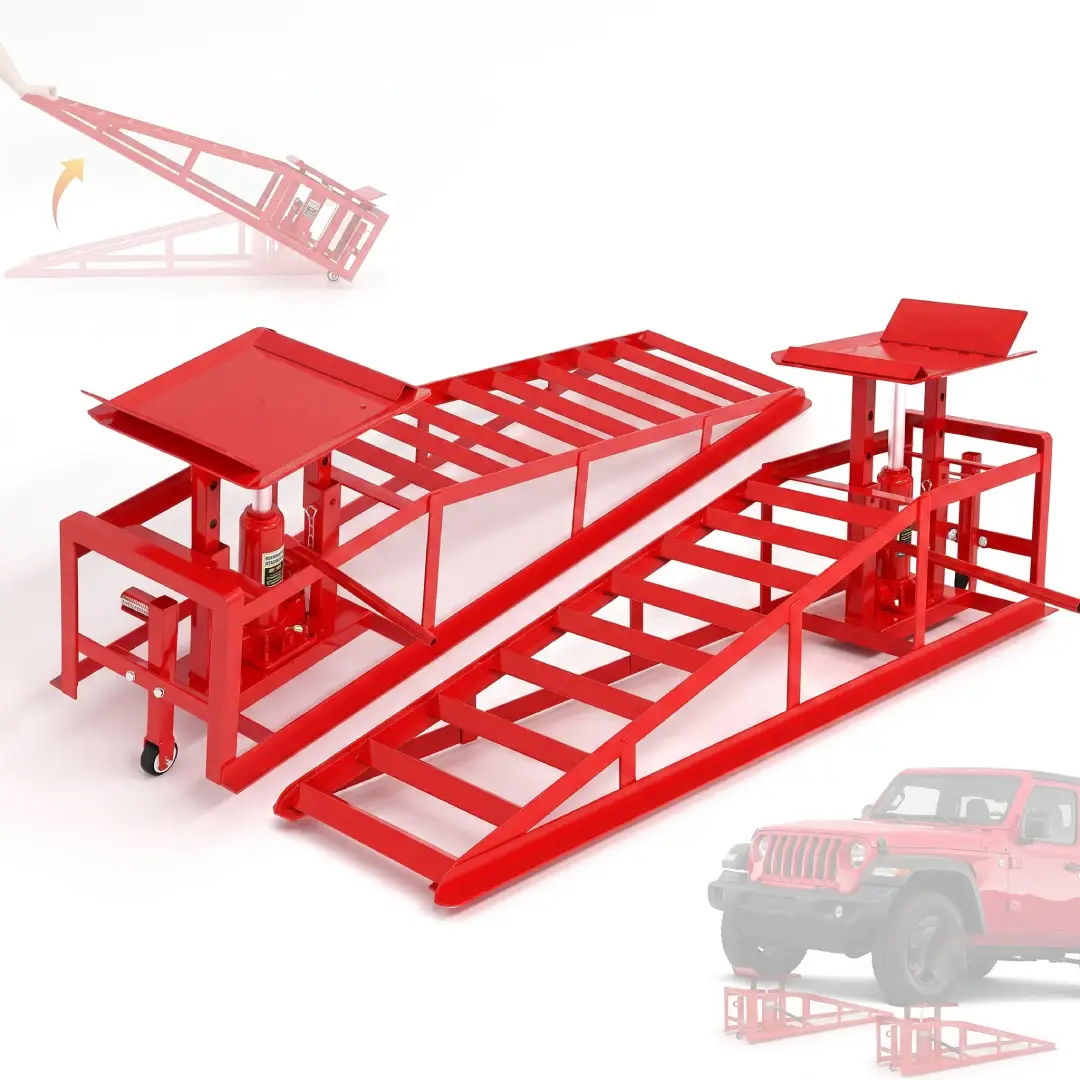 5 Ton Hydraulic Car Ramps Heavy Duty Vehicle Lift Ramps 2 Pack image 6
