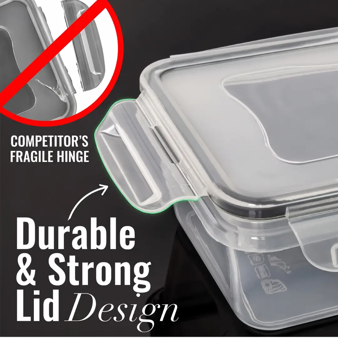 8-Piece BPA-Free Airtight Food Storage Containers with Locking Lids image 5