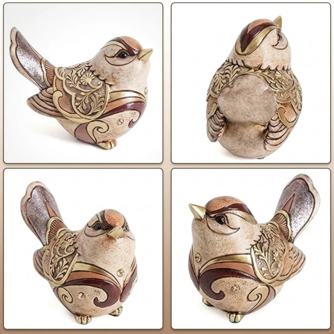 Bird Figurines for Home Decor Boho Shelf Statue Accents