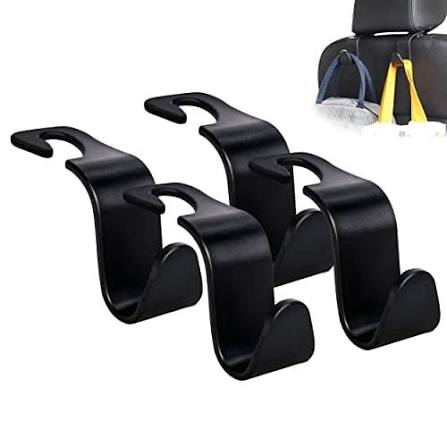 Car Seat Headrest Hooks 4 Pack Universal Hanger Storage Organizer image 6