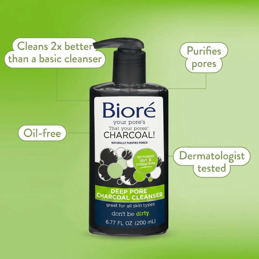 Bioré Deep Pore Charcoal Face Wash Daily Facial Cleanser image 2