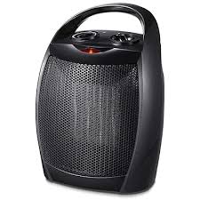 Kismile Small Electric Space Heater Ceramic Space Heater,Portable Heater Fan for Office with Adjustable Thermostat and Overheat Protection ETL Listed for Kitchen, 750W/1500W(Black)