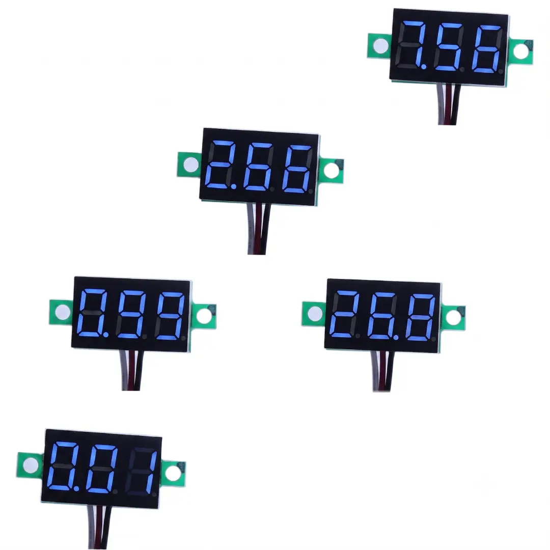 bayite 5 Pack DC 0-30V Mini Digital Voltmeter Gauge image 2