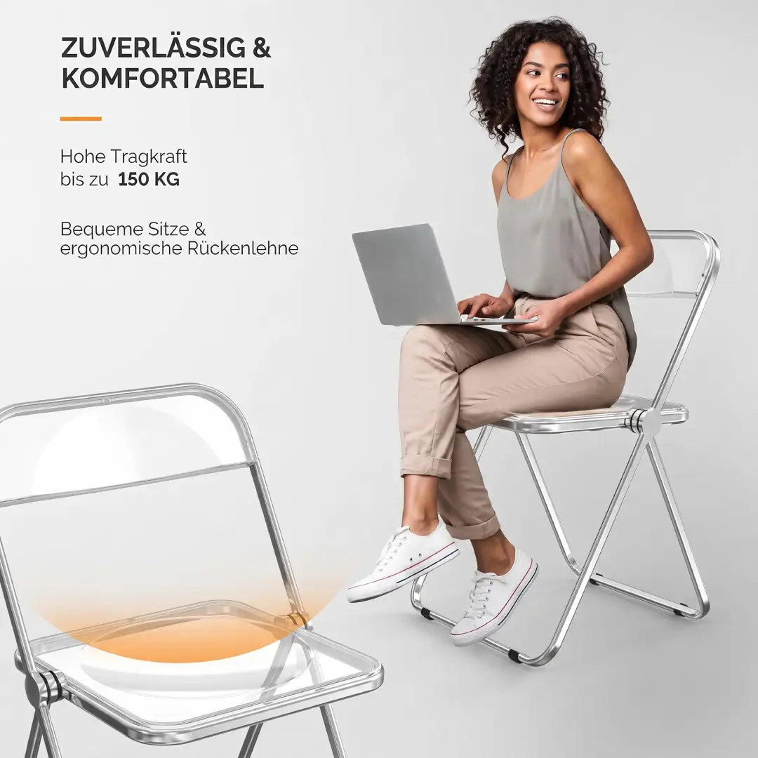 Bonnlo Folding Chairs Set of 2 Steel Frame Outdoor Chairs image 3